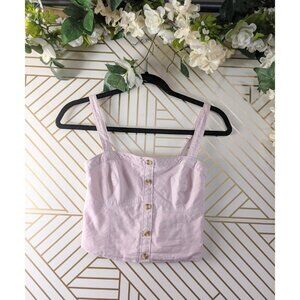 ABERCROMBIE & FITCH Women's Pink Lavender Button Up Tank Top Sleeveless Size XS